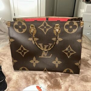 Louis Vuitton Brown Monogram Tote with Pink Interior
